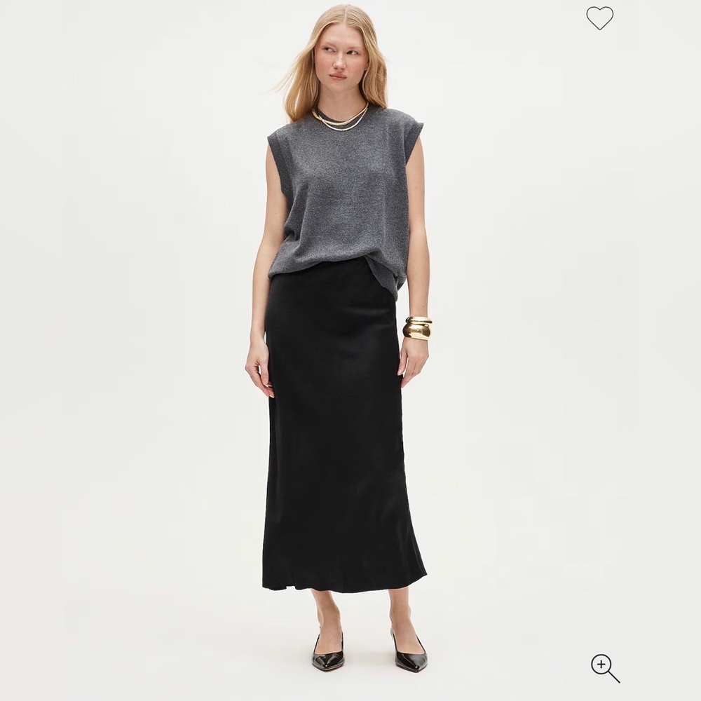 J Crew Gwenyth Slip Skirt Black Size Large New with Tags